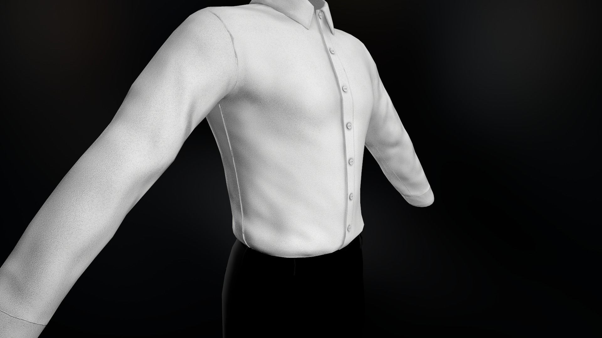 White Suit Shirt Low-poly 3D model_13