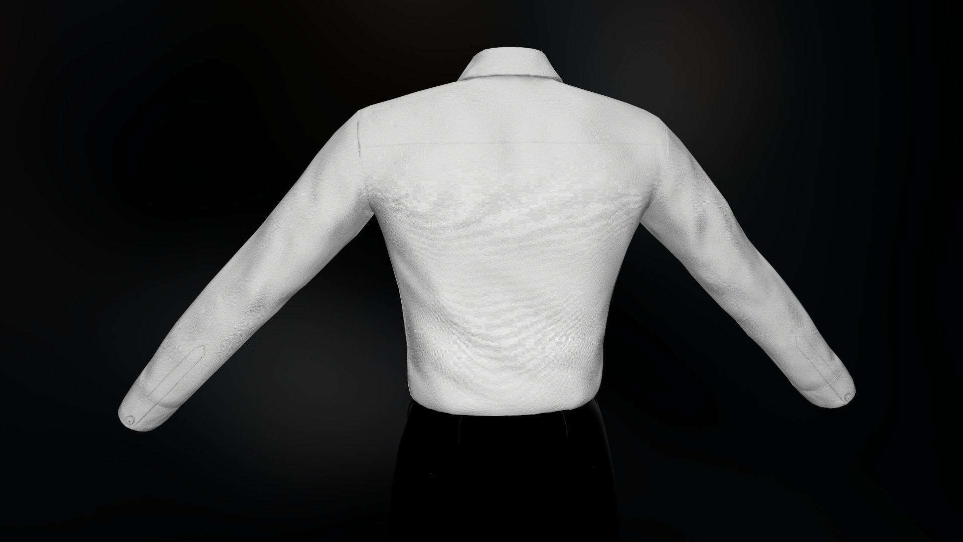 White Suit Shirt Low-poly 3D model_6
