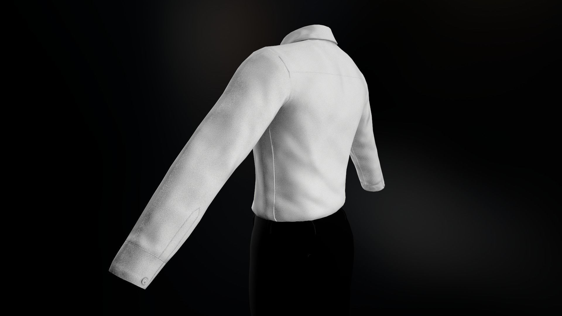 White Suit Shirt Low-poly 3D model_7