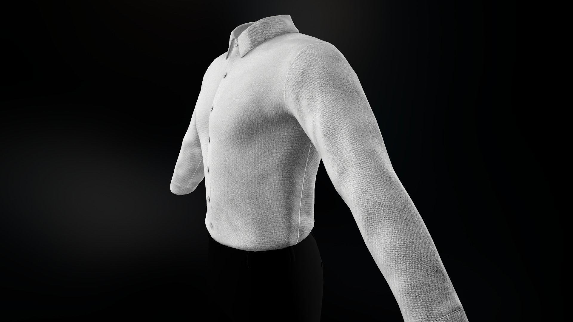 White Suit Shirt Low-poly 3D model_11