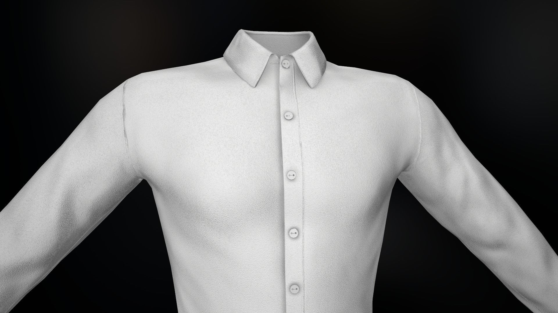 White Suit Shirt Low-poly 3D model_9