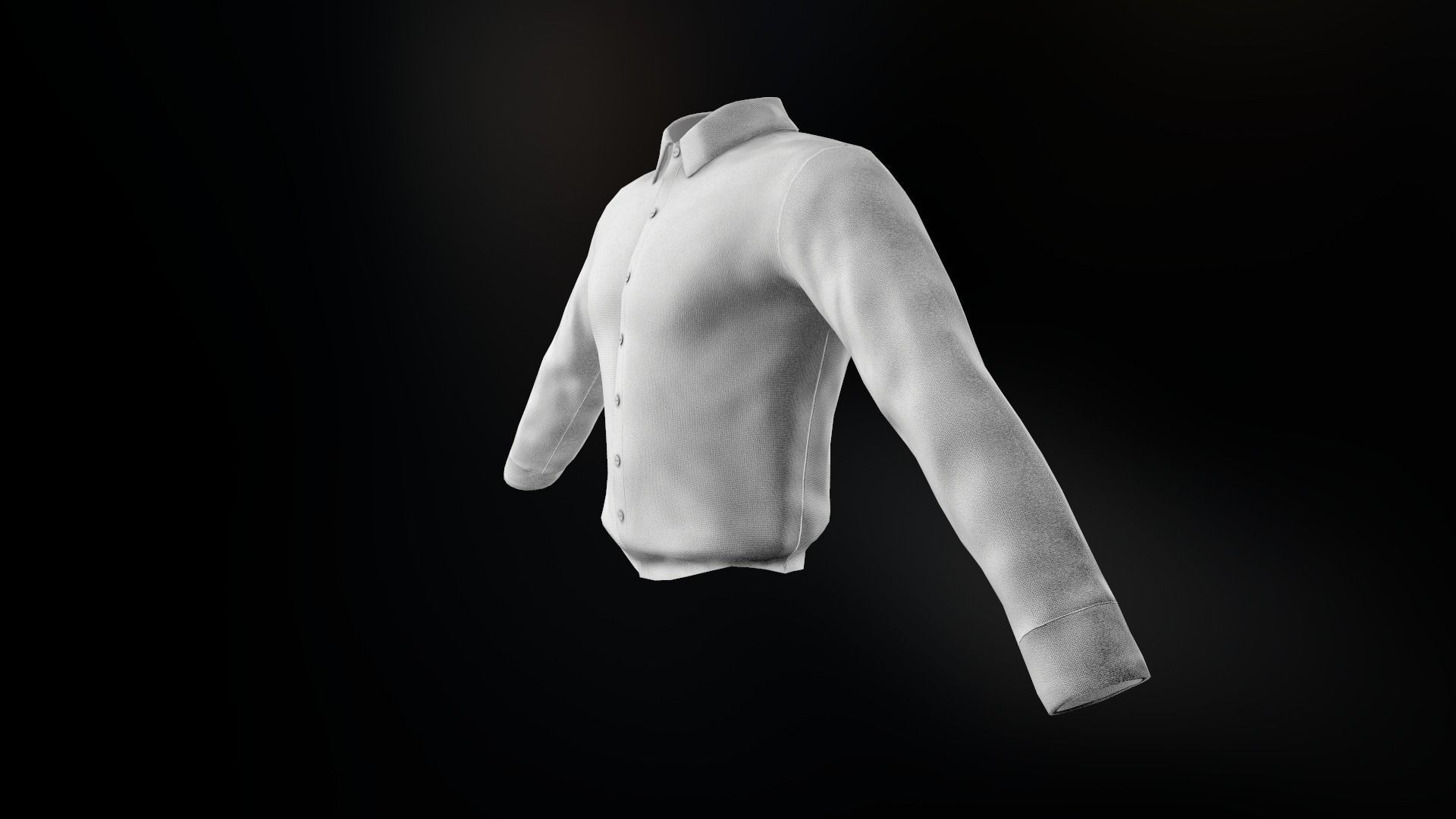 White Suit Shirt Low-poly 3D model_17