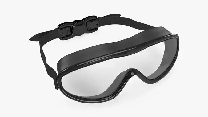 Goggles swimming 01 black 3D model