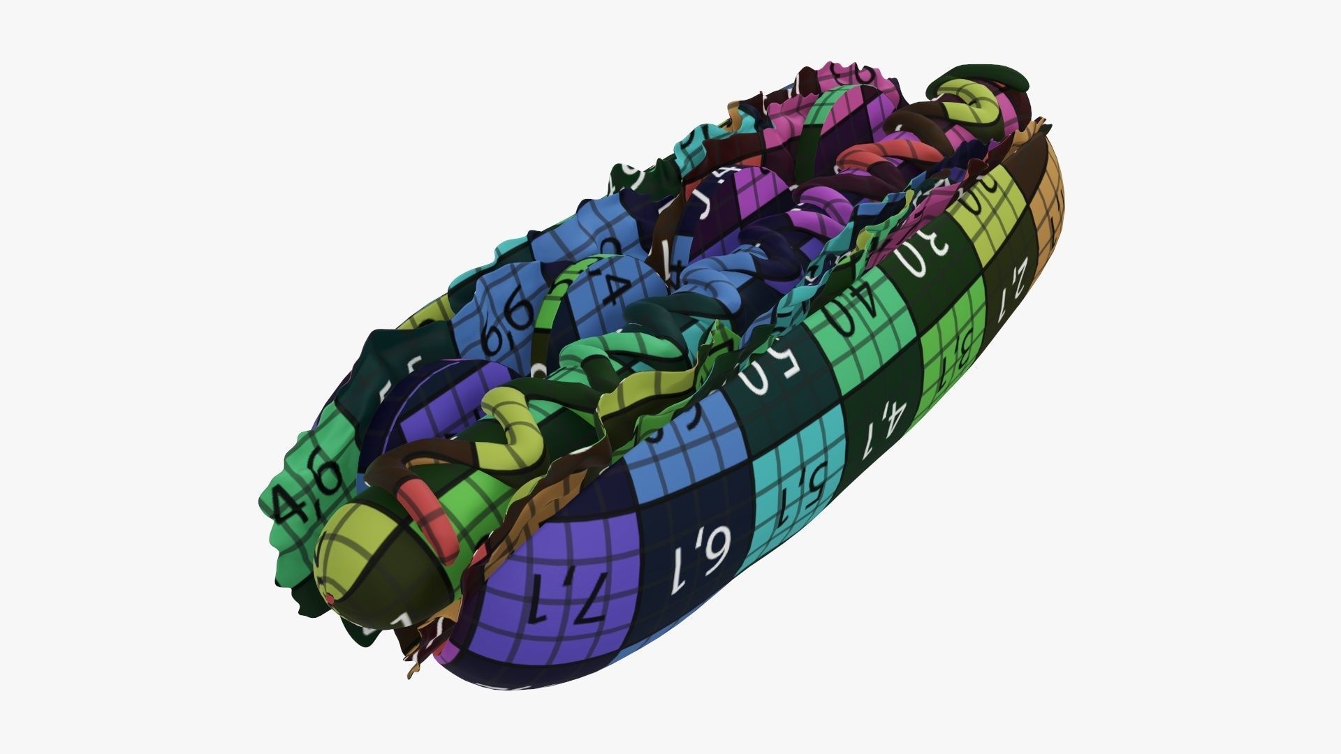 Hot dog with ketchup salad and tomato 3D model_15