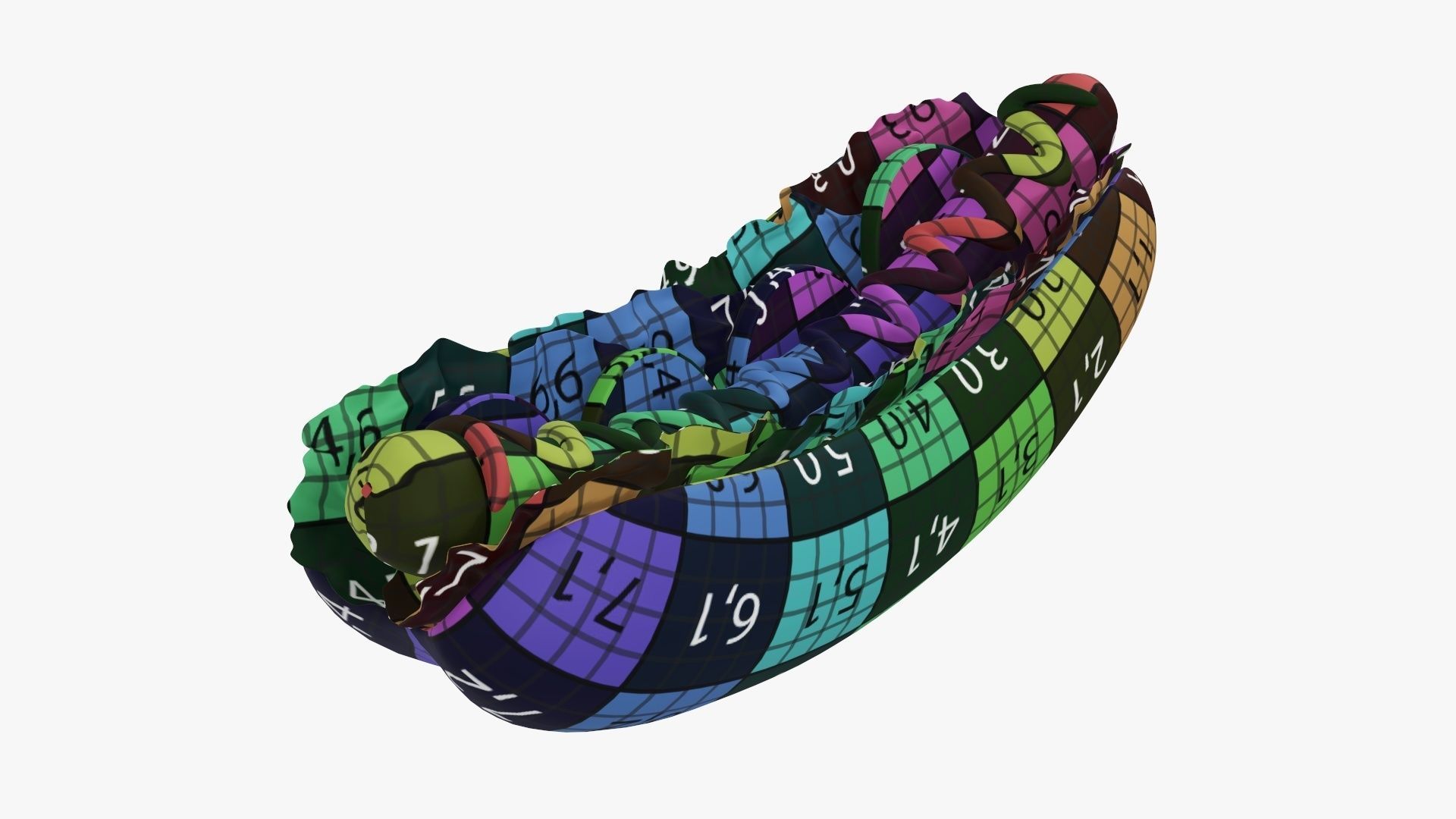 Hot dog with ketchup salad and tomato stylized 3D model_15