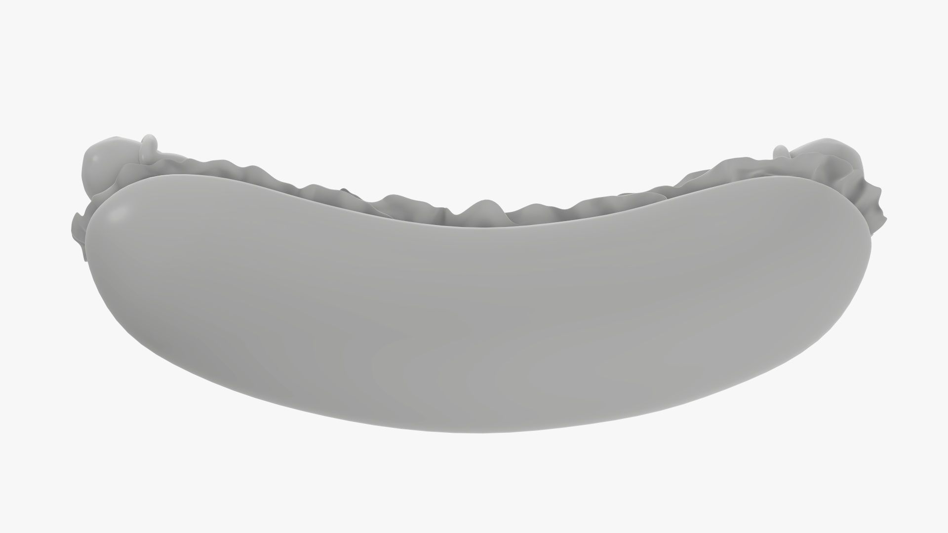 Hot dog with ketchup salad and tomato stylized 3D model_7