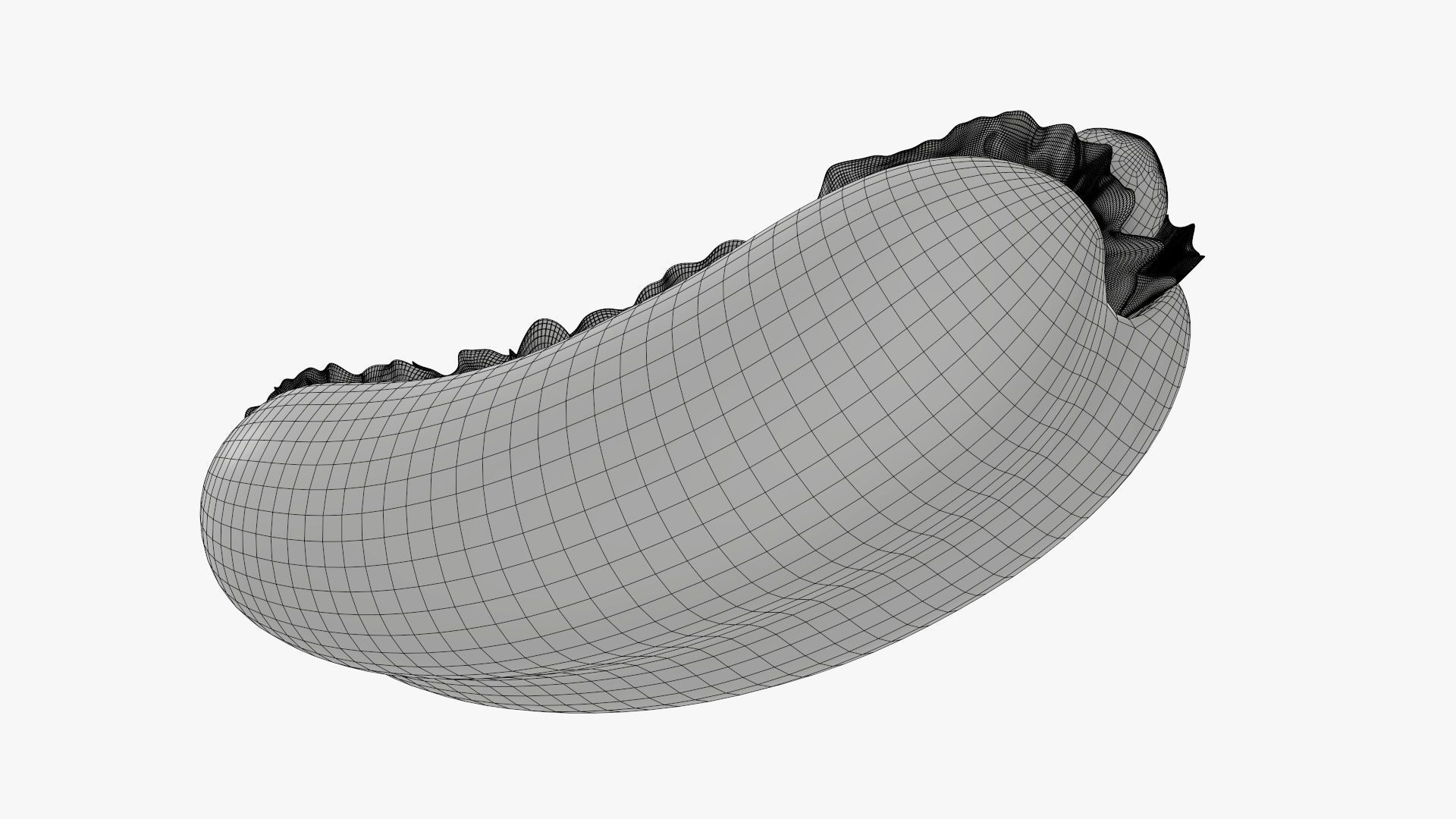 Hot dog with ketchup salad and tomato stylized 3D model_14