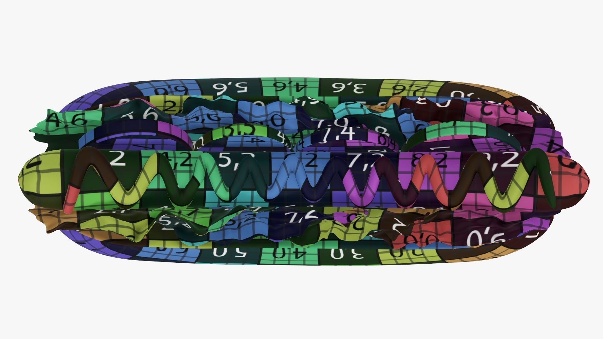 Hot dog with ketchup salad and tomato stylized 3D model_16