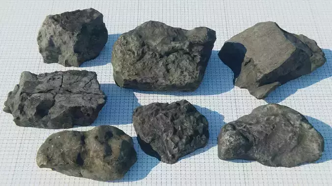 Rock Pack Vol 3 Photoscanned Rocks 7 Total