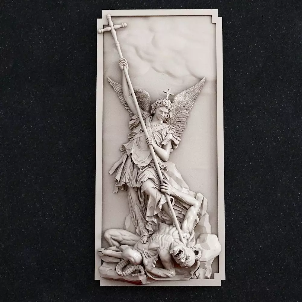 Jewelry pendant Archangel Michael cross  3D print model_0