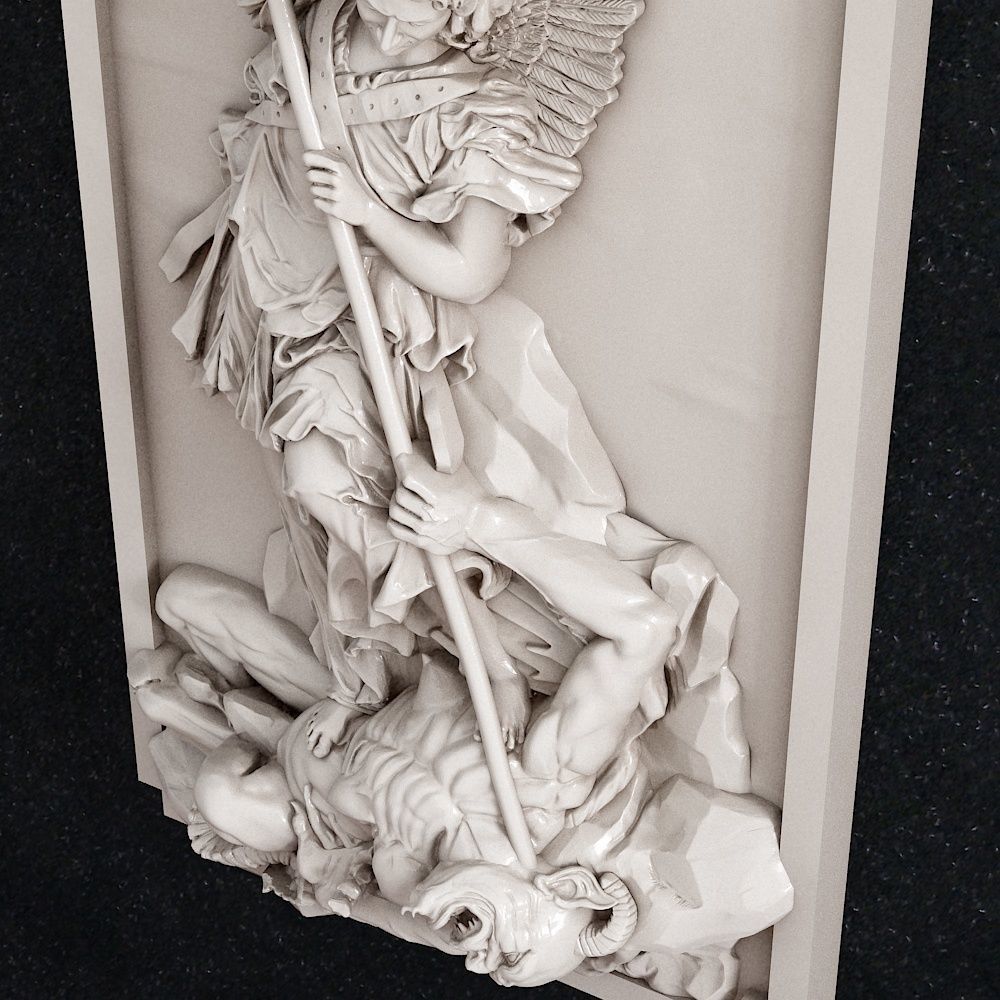 Jewelry pendant Archangel Michael cross  3D print model_3