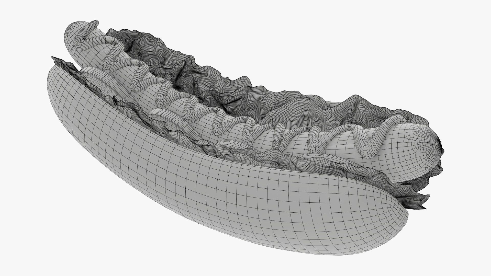 Hot dog with ketchup salad and tomato v2 3D model_13