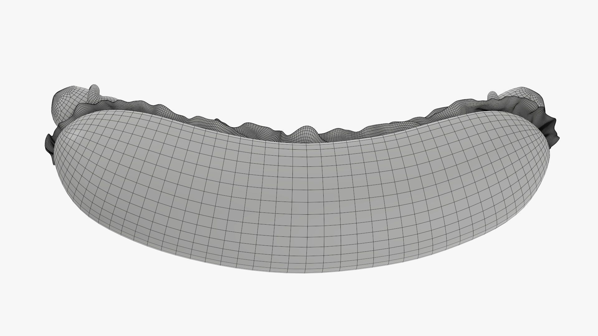 Hot dog with ketchup salad and tomato v2 3D model_12