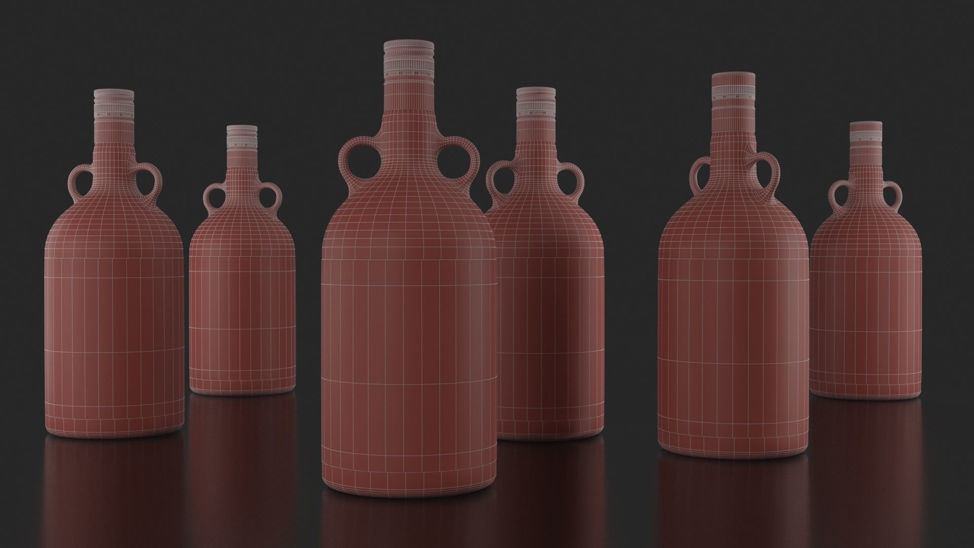 Kraken Rum Original Label Bottles Set 3D model_8