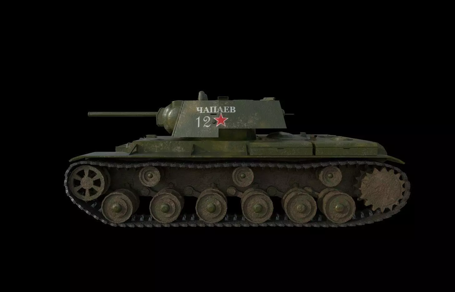 Low Poly Tank KV1 Como 003 Low-poly 3D model