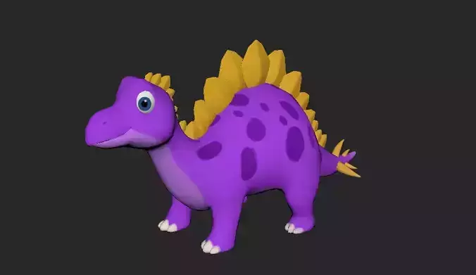 3D Model Stegosaurus Dinosaur  Character Model with Textures