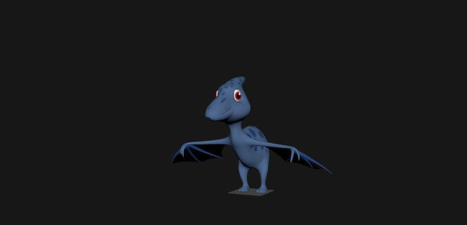 3D Model Pterodactyl Dinosaur  Character Model with Textures Low-poly 3D model