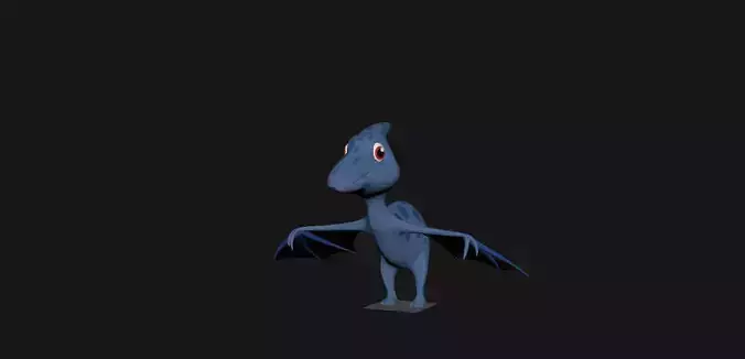3D Model Pterodactyl Dinosaur  Character Model with Textures