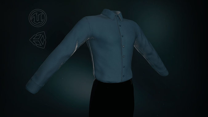 Blue Suit Shirt Low-poly 3D model