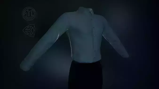 Blue Suit Shirt Low-poly 3D model