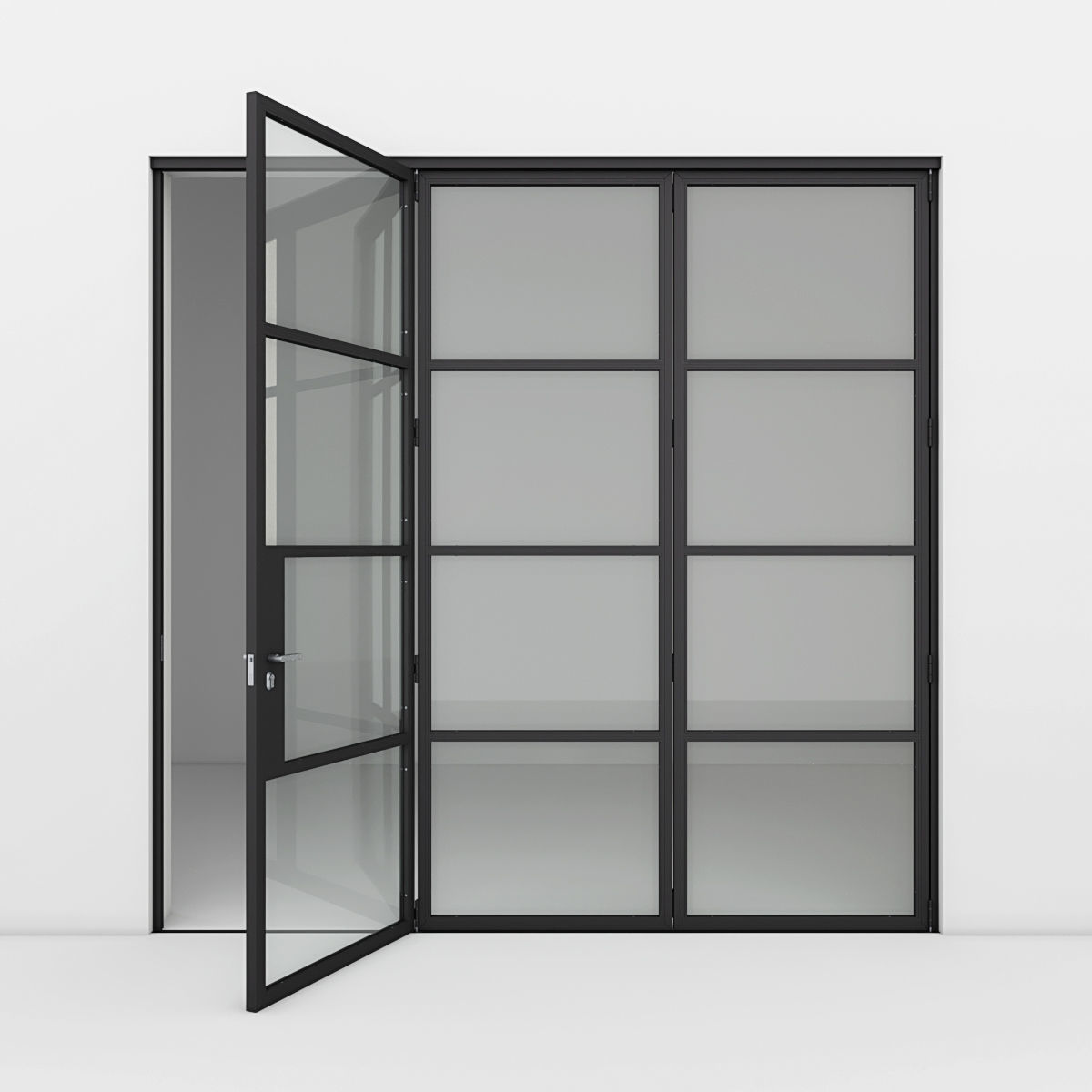 Aluminium door x4 2 3D Model Collection_21