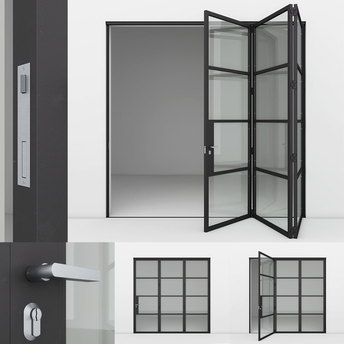 Aluminium door x4 2 3D Model Collection_20