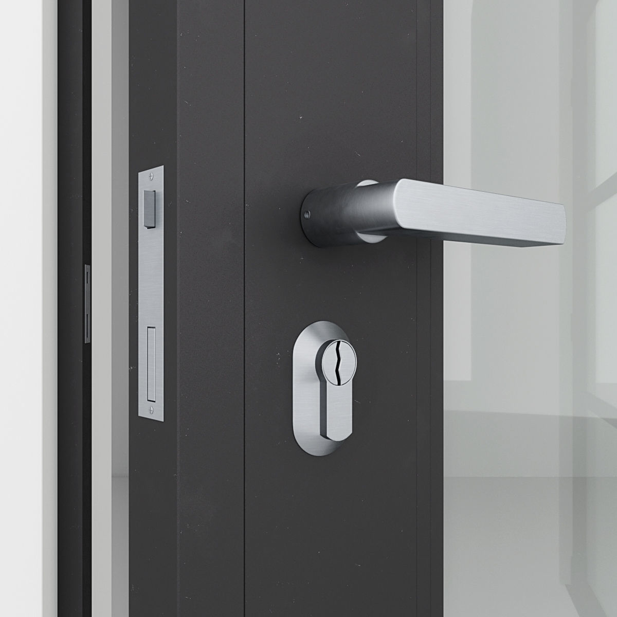 Aluminium door x4 2 3D Model Collection_24