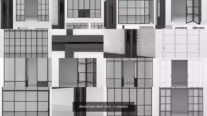 Aluminium door x4 2
