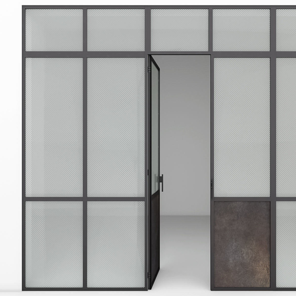 Aluminium door x4 2 3D Model Collection_10