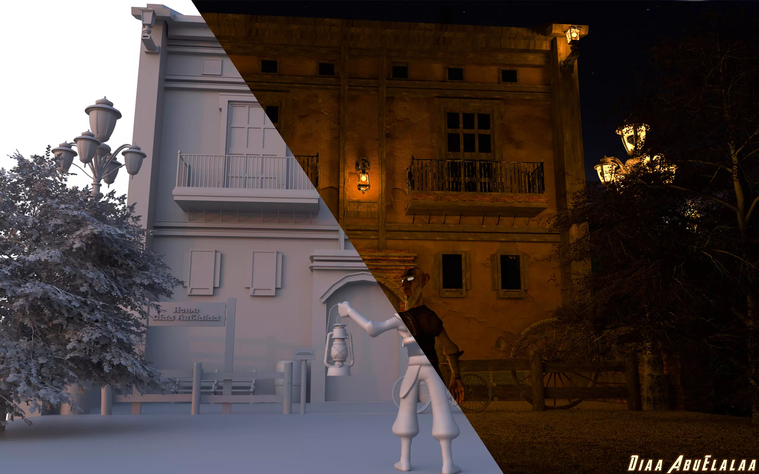 Ambiguity of a Man at Home Lonely 3D model_0