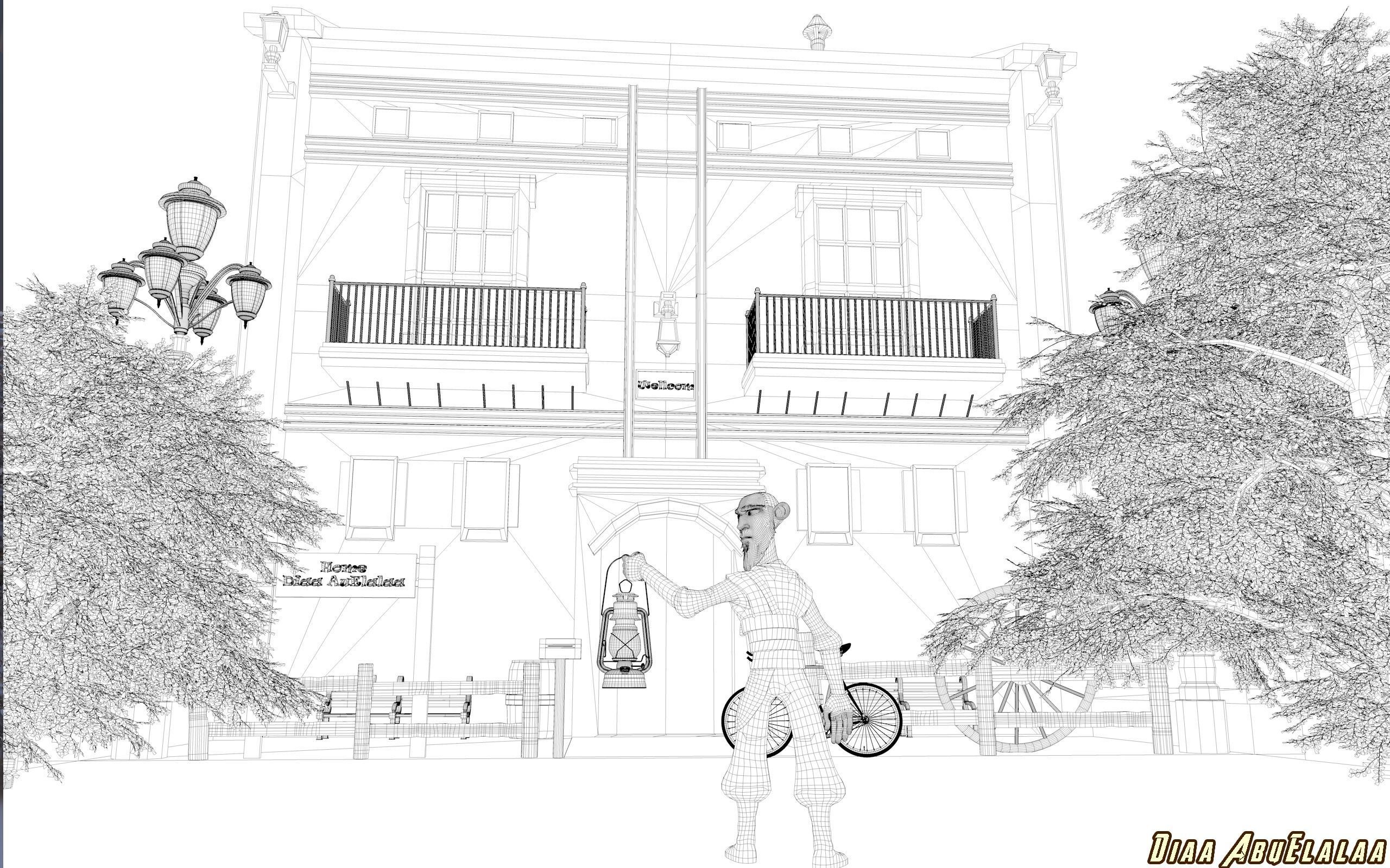 Ambiguity of a Man at Home Lonely 3D model_4