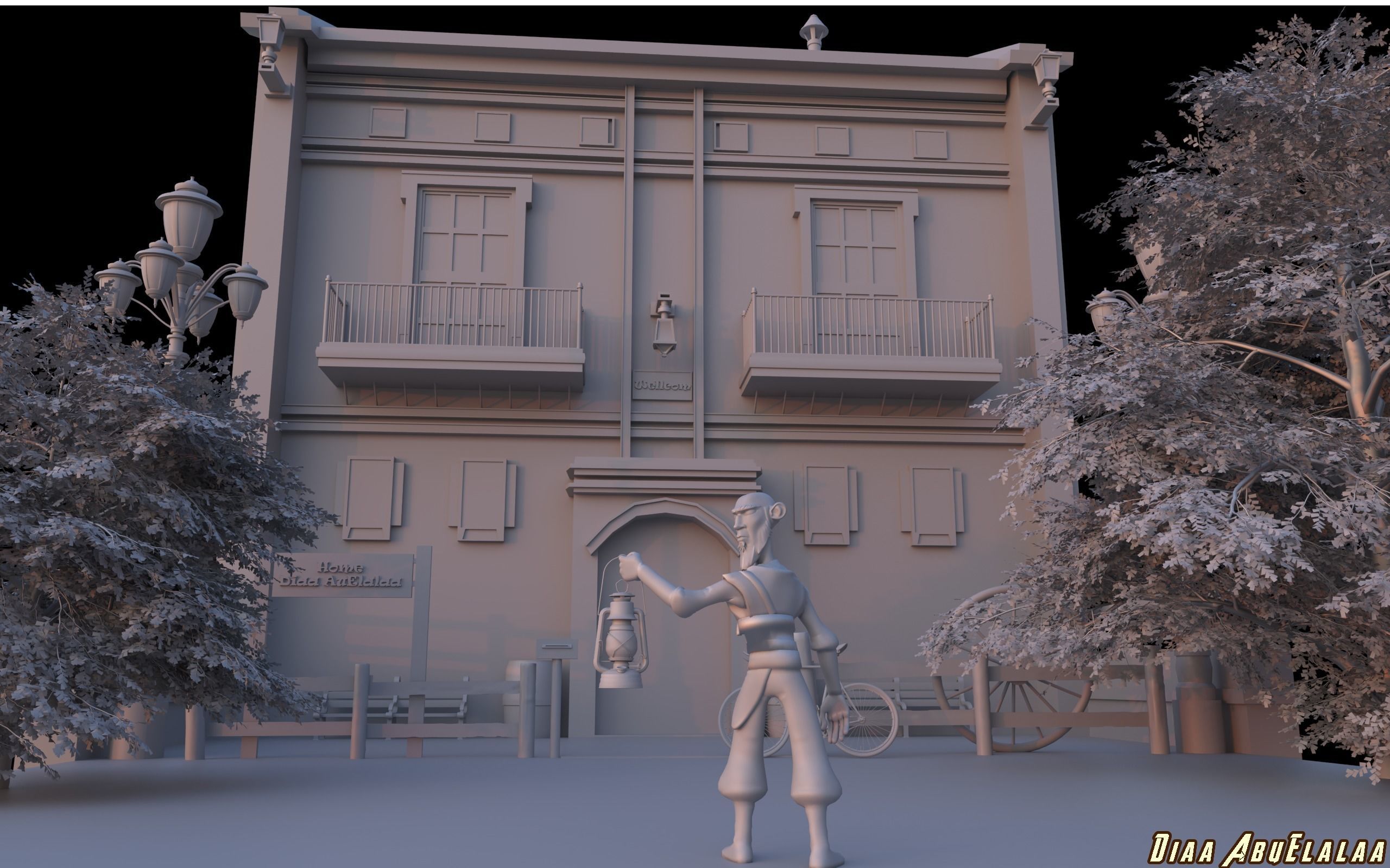 Ambiguity of a Man at Home Lonely 3D model_6