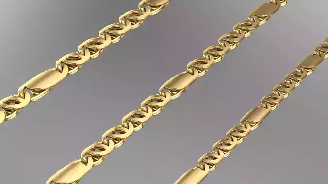 3 size  FASHION chain necklace just STL 3D model