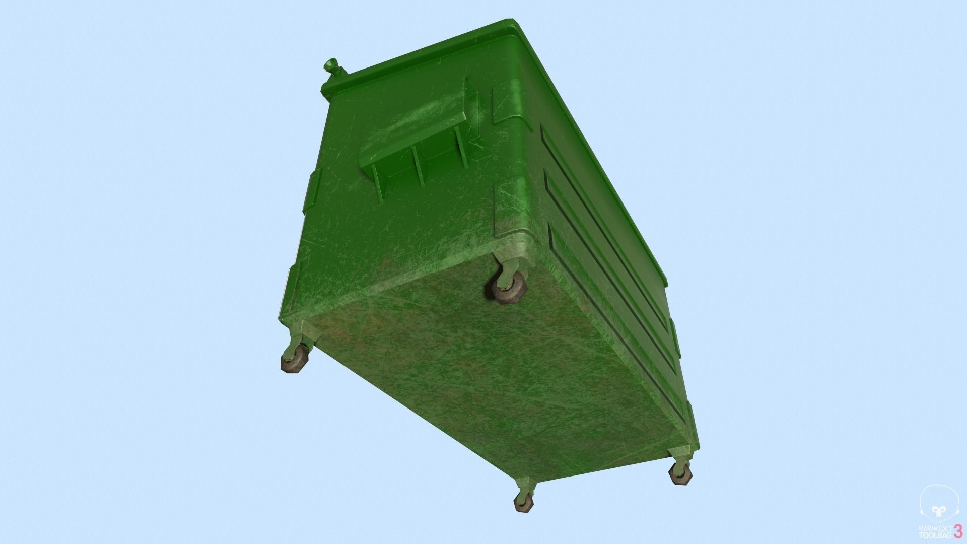 Dumpster lowpoly trash can Low-poly 3D model_14