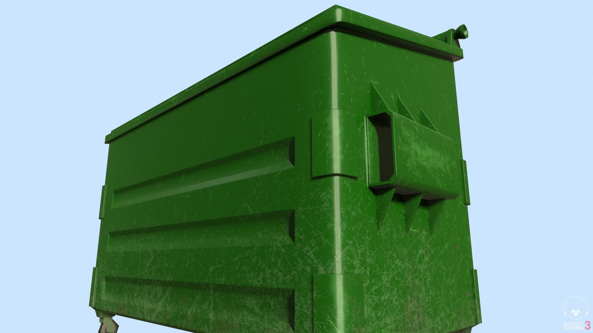 Dumpster lowpoly trash can Low-poly 3D model_11