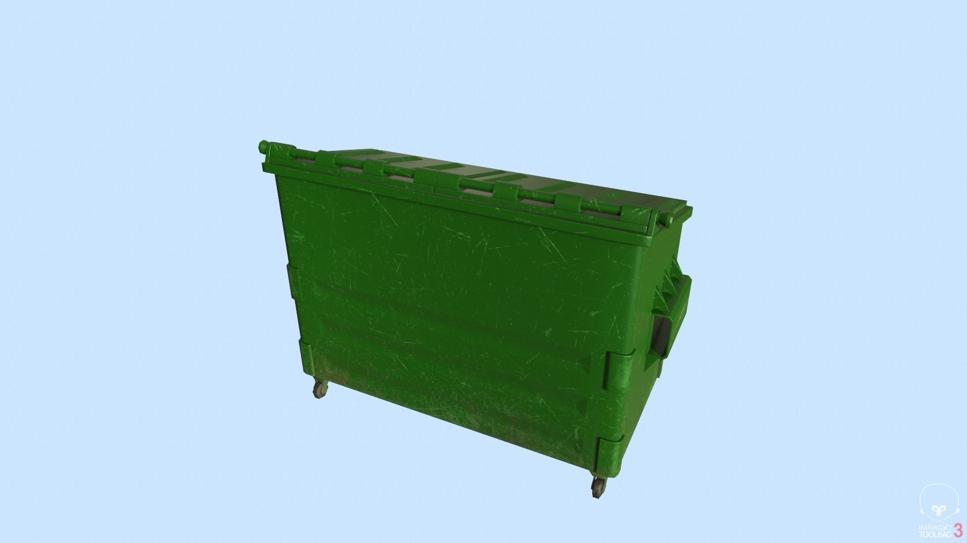 Dumpster lowpoly trash can Low-poly 3D model_4