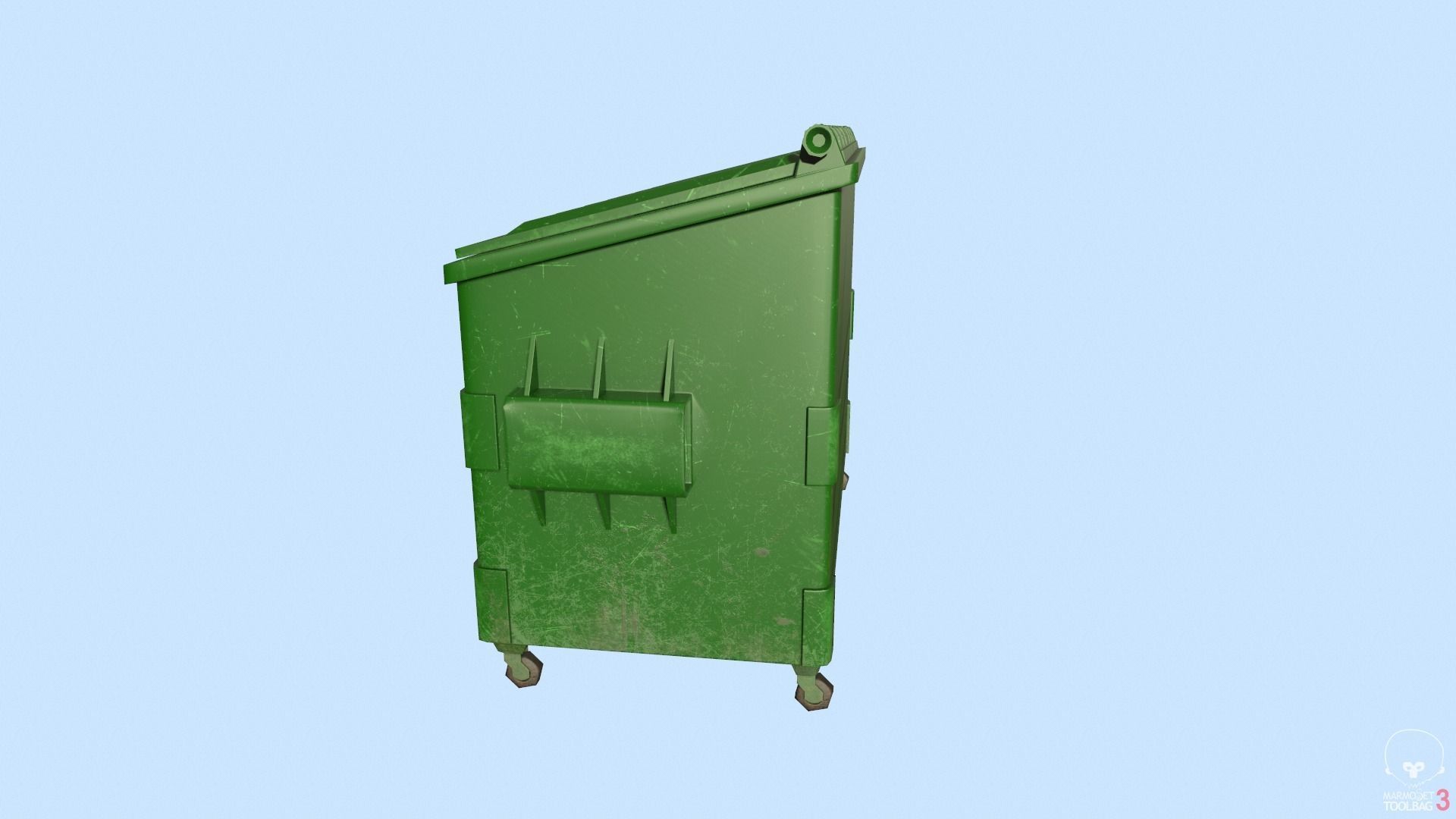 Dumpster lowpoly trash can Low-poly 3D model_6