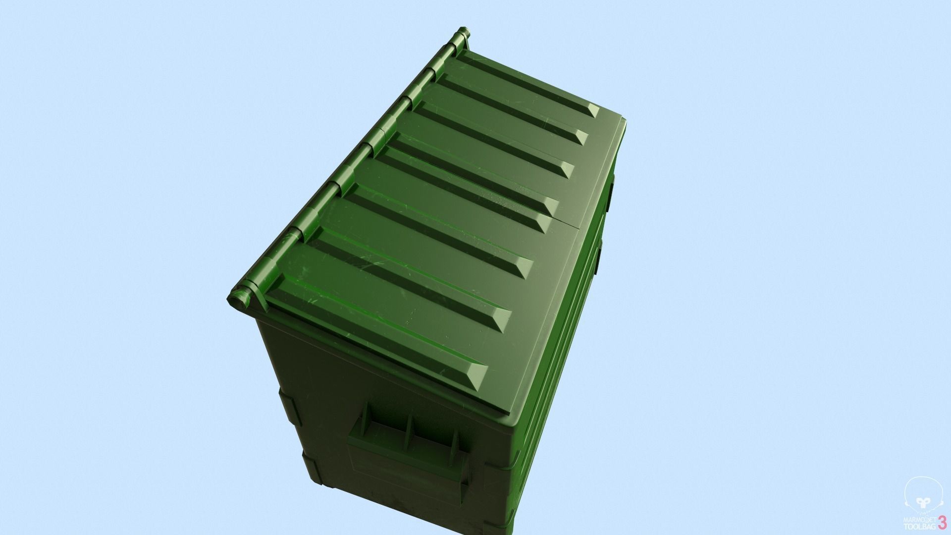 Dumpster lowpoly trash can Low-poly 3D model_7