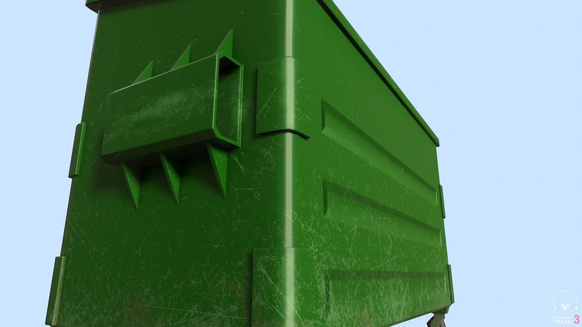 Dumpster lowpoly trash can Low-poly 3D model_10