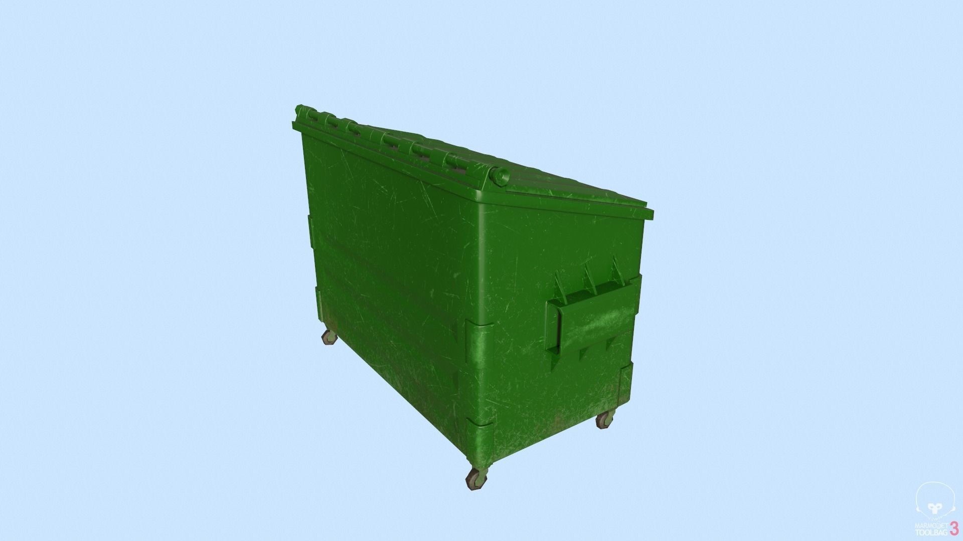 Dumpster lowpoly trash can Low-poly 3D model_3