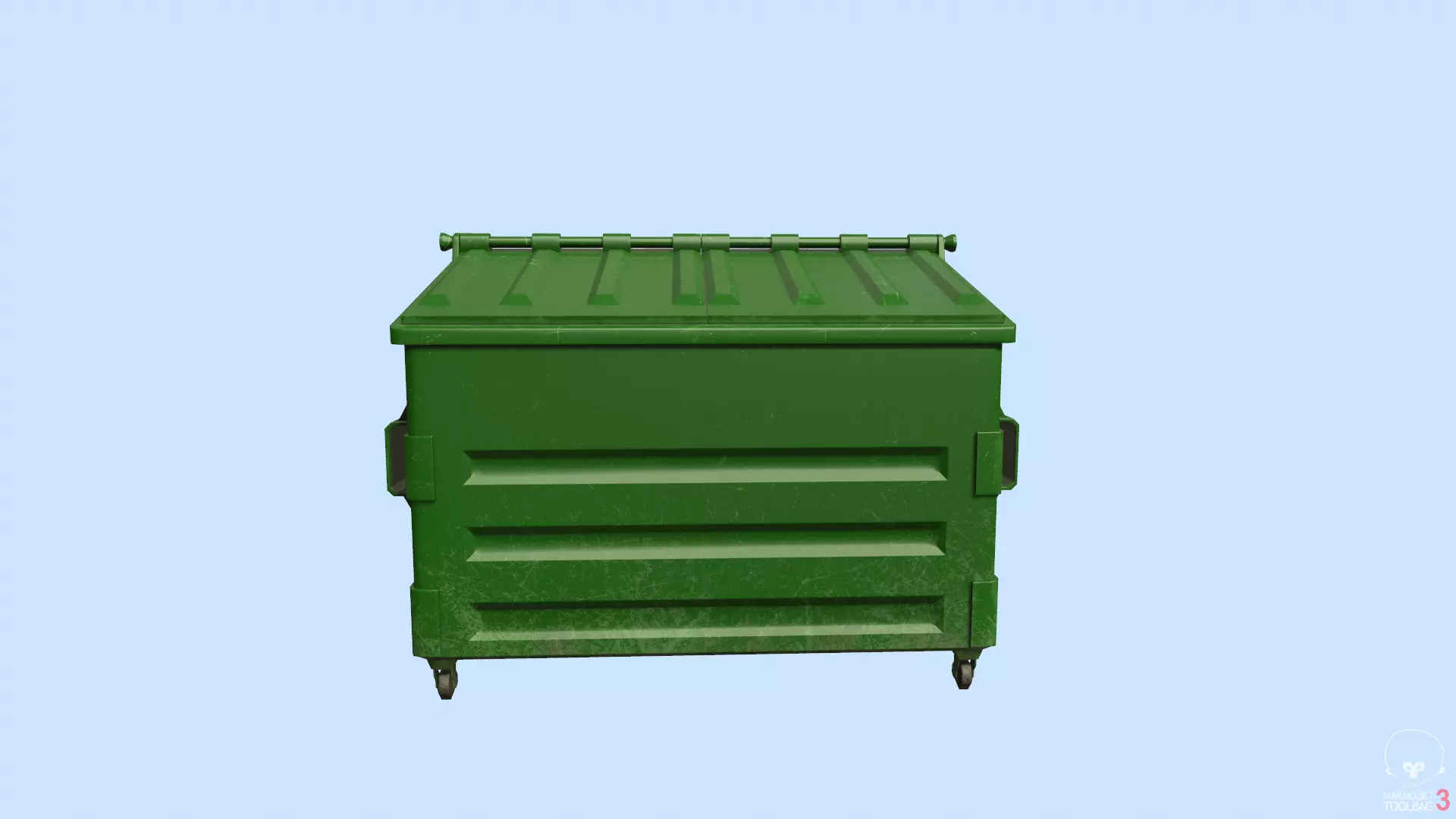 Dumpster lowpoly trash can Low-poly 3D model_0