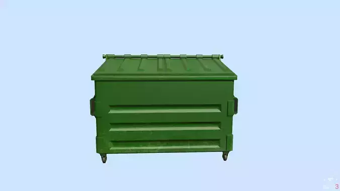 Dumpster lowpoly trash can