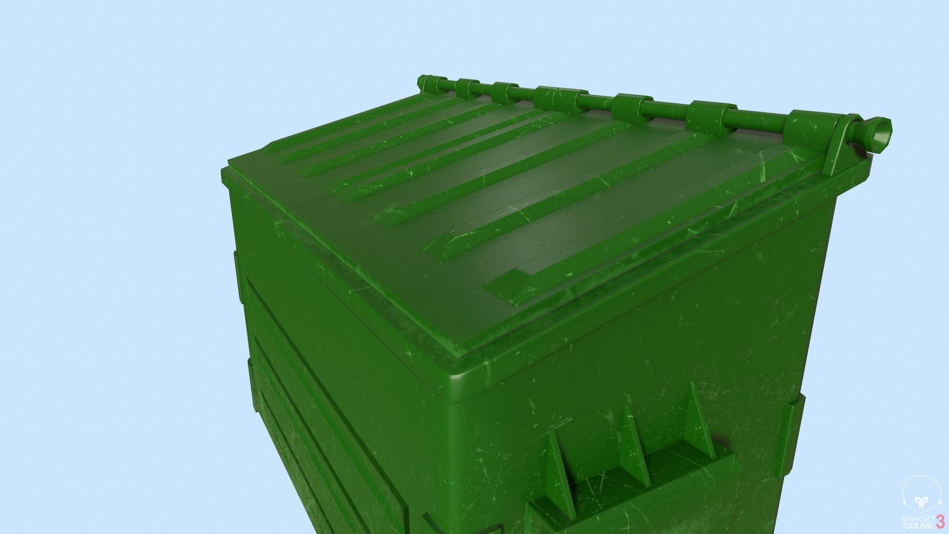 Dumpster lowpoly trash can Low-poly 3D model_8