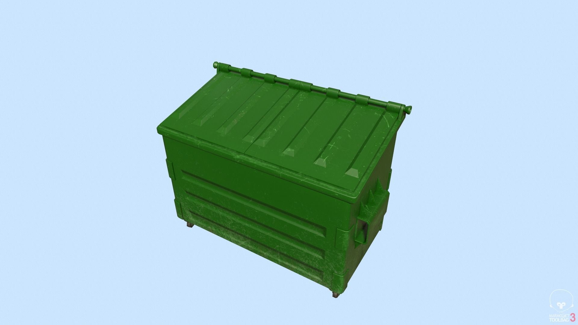 Dumpster lowpoly trash can Low-poly 3D model_2