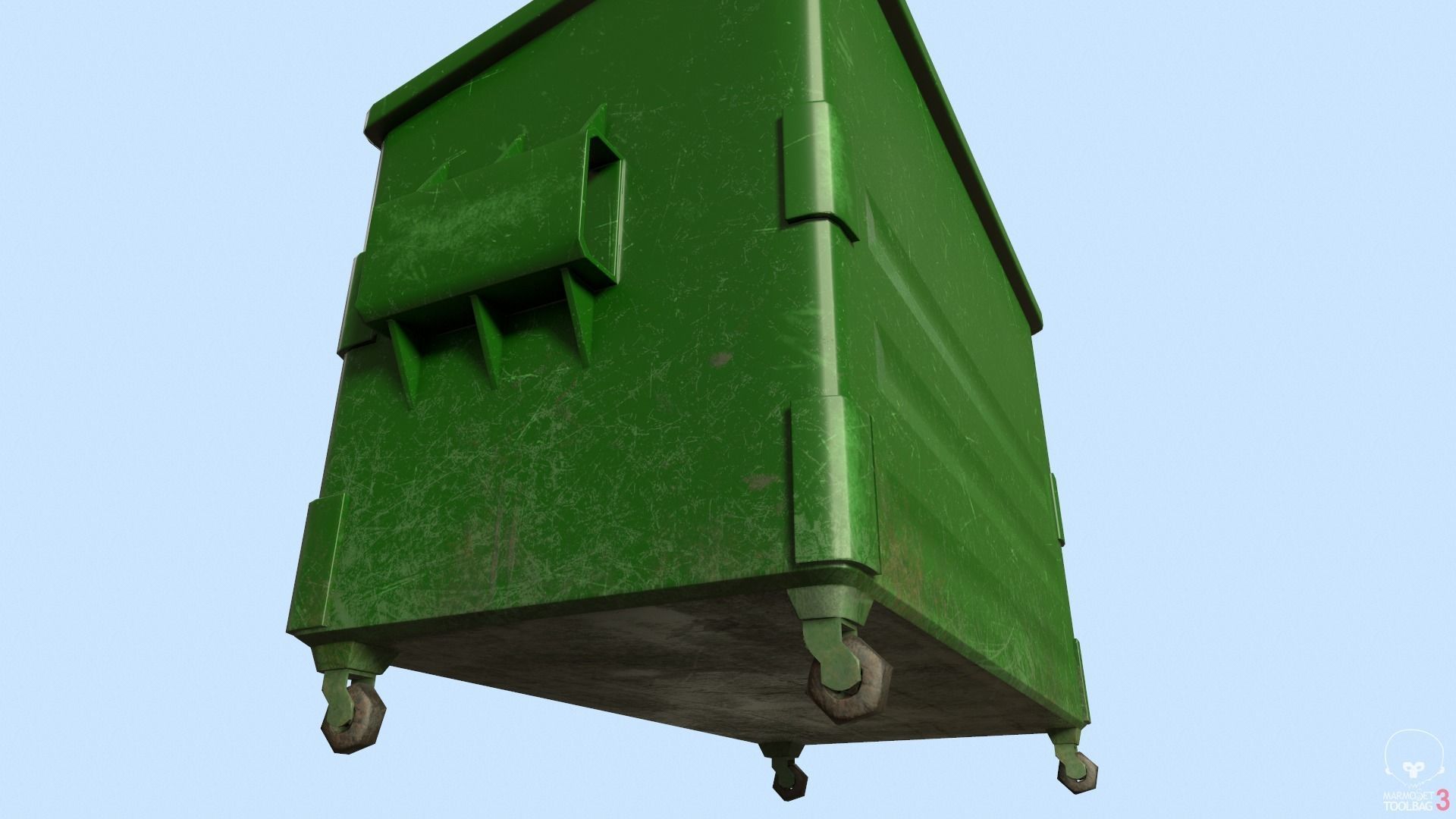 Dumpster lowpoly trash can Low-poly 3D model_13