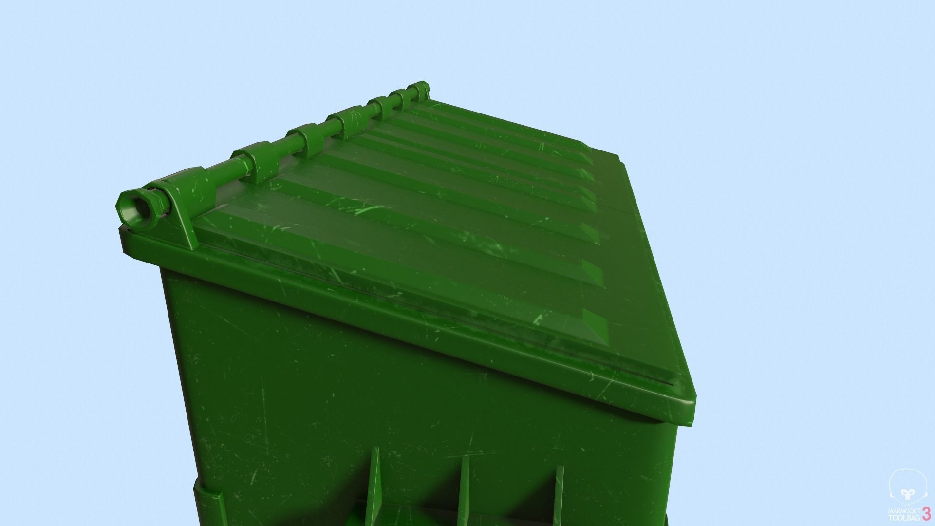 Dumpster lowpoly trash can Low-poly 3D model_9