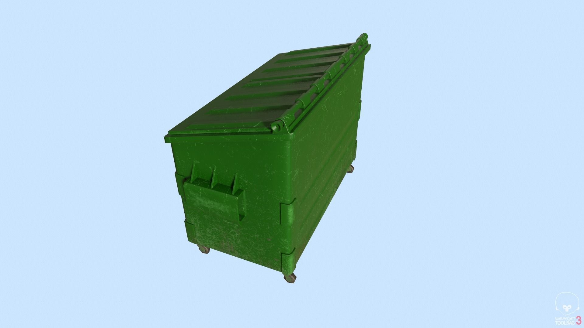 Dumpster lowpoly trash can Low-poly 3D model_5