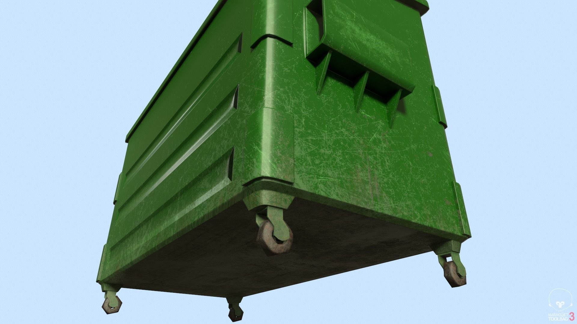 Dumpster lowpoly trash can Low-poly 3D model_12