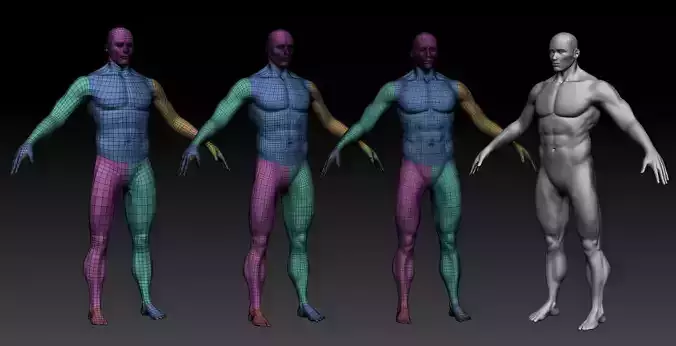 Human Base mesh - Game Ready - UE4 Mannequin setup 3D model