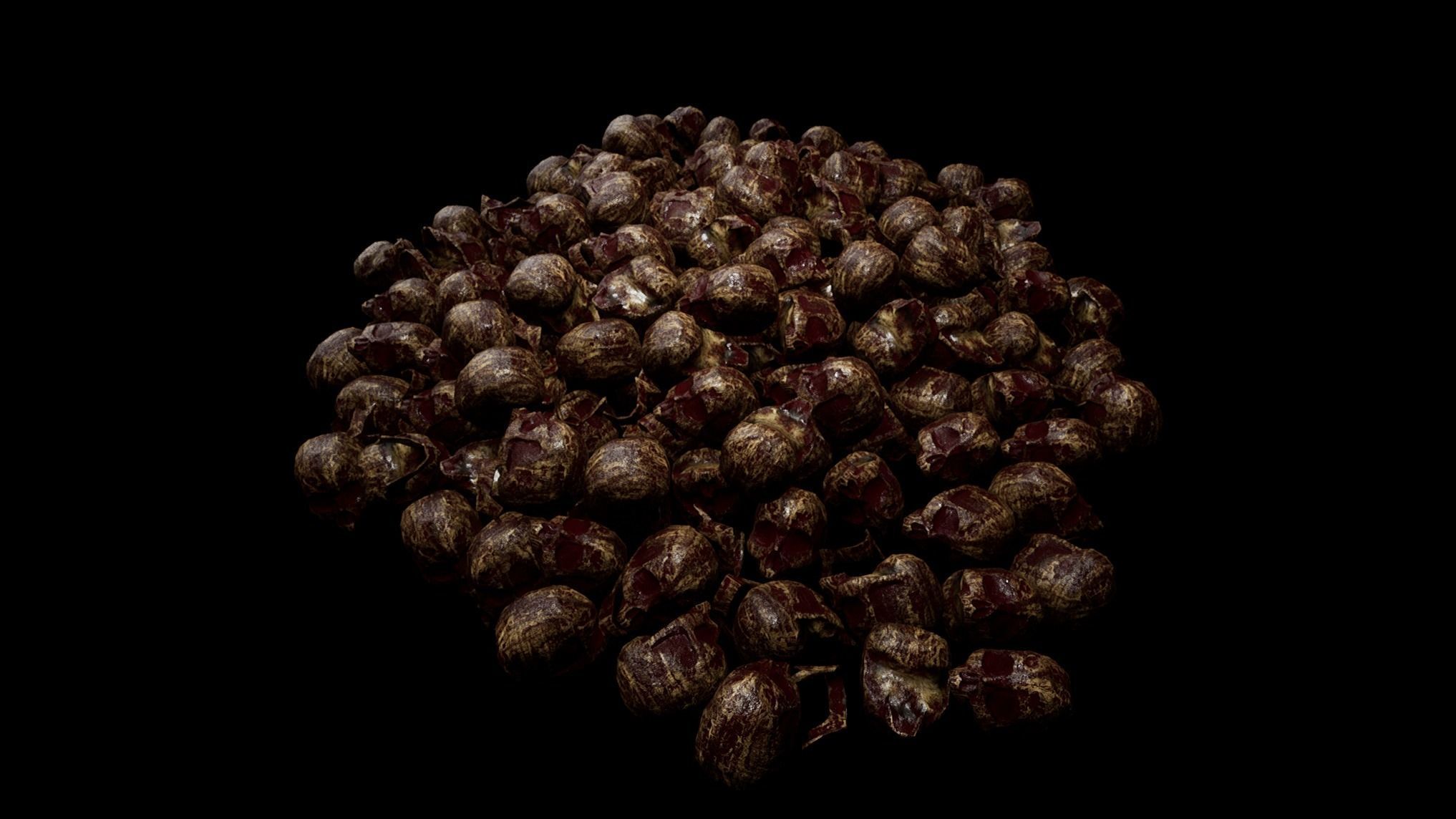 Skull Pile Low-poly 3D model_14